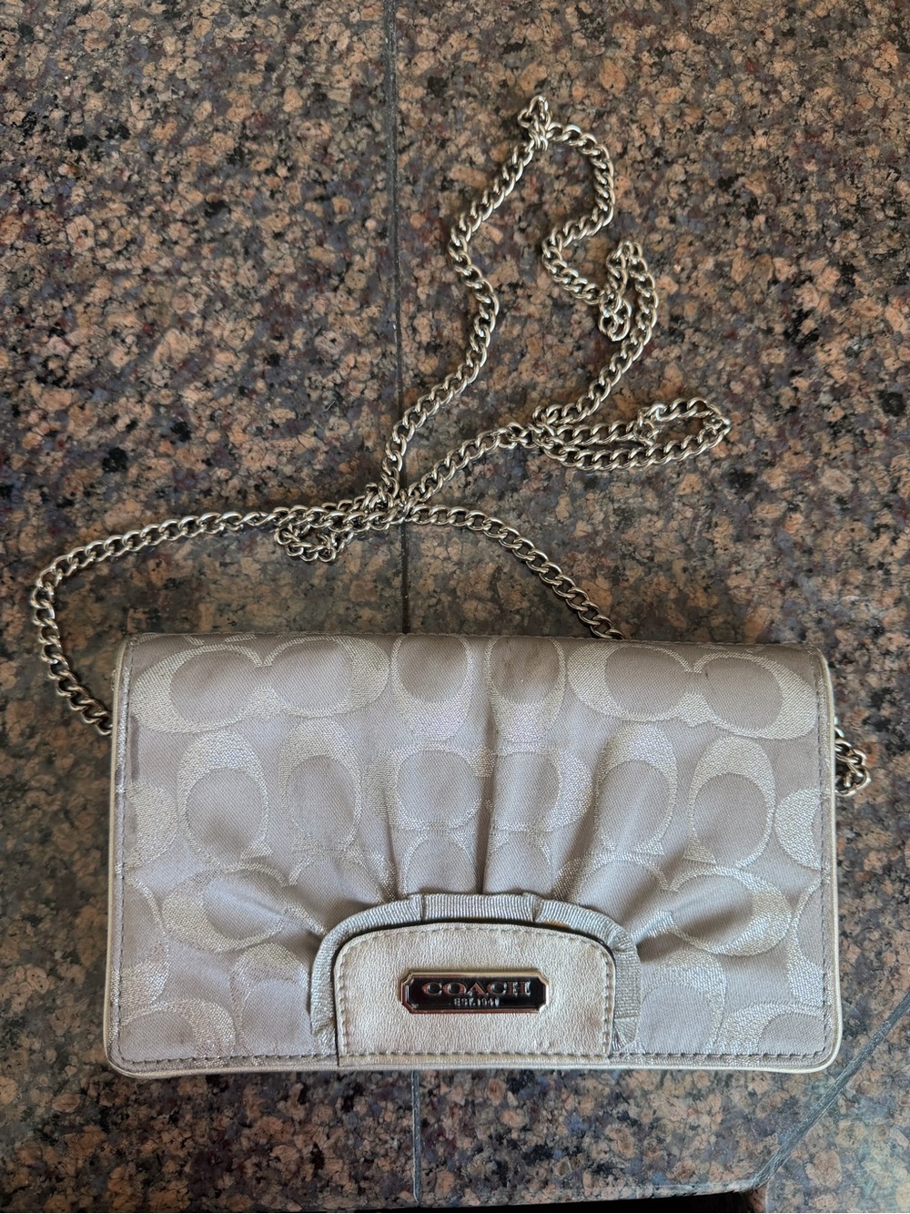 Coach Silver Signature Chain Wallet - Picture 4 of 6